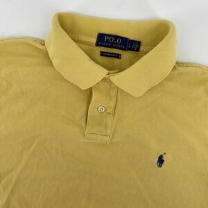Polo Ralph Lauren Mens Large Custom Slim Fit Yellow Short Sleeve Polo Shirt